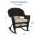Espresso Rocker Wicker Chair with Tan Cushion -  Set of 2