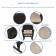 Espresso Rocker Wicker Chair with Tan Cushion -  Set of 2