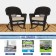 Espresso Rocker Wicker Chair with Tan Cushion -  Set of 2