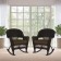 Espresso Rocker Wicker Chair with Brown Cushion -  Set of 2