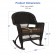 Espresso Rocker Wicker Chair with Brown Cushion -  Set of 2
