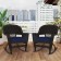 Espresso Rocker Wicker Chair with Midnight Blue Cushion -  Set of 2