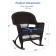 Espresso Rocker Wicker Chair with Midnight Blue Cushion -  Set of 2