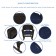 Espresso Rocker Wicker Chair with Midnight Blue Cushion -  Set of 2