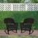 Espresso Rocker Wicker Chair with Black Cushion -  Set of 2