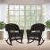 Espresso Rocker Wicker Chair with Black Cushion -  Set of 2
