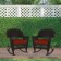 Espresso Rocker Wicker Chair with Brick Red Cushion -  Set of 2
