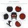 Espresso Rocker Wicker Chair with Brick Red Cushion -  Set of 2