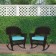 Espresso Rocker Wicker Chair with Sky Blue Cushion -  Set of 2