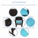 Espresso Rocker Wicker Chair with Sky Blue Cushion -  Set of 2