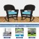 Espresso Rocker Wicker Chair with Sky Blue Cushion -  Set of 2