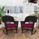 Espresso Rocker Wicker Chair with Red Cushion -  Set of 2
