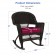 Espresso Rocker Wicker Chair with Red Cushion -  Set of 2