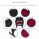Espresso Rocker Wicker Chair with Red Cushion -  Set of 2