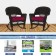 Espresso Rocker Wicker Chair with Red Cushion -  Set of 2