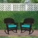 Espresso Rocker Wicker Chair with Turquoise Cushion -  Set of 2