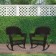 Espresso Rocker Wicker Chair with Hunter Green Cushion -  Set of 2