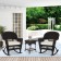 3pc Espresso Rocker Wicker Chair Set With Ivory Cushion