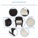 3pc Espresso Rocker Wicker Chair Set With Ivory Cushion