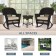 3pc Espresso Rocker Wicker Chair Set With Tan Cushion