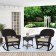 3pc Espresso Rocker Wicker Chair Set With Tan Cushion