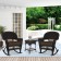 3pc Espresso Rocker Wicker Chair Set With Brown Cushion