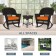 3pc Espresso Rocker Wicker Chair Set With Orange Cushion
