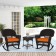 3pc Espresso Rocker Wicker Chair Set With Orange Cushion