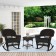 3pc Espresso Rocker Wicker Chair Set With Black Cushion