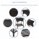 3pc Espresso Rocker Wicker Chair Set With Brick Red Cushion