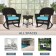 3pc Espresso Rocker Wicker Chair Set With Sky Blue Cushion