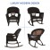 3pc Espresso Rocker Wicker Chair Set With Cushion