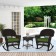3pc Espresso Rocker Wicker Chair Set With Hunter Green Cushion