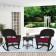 3pc Espresso Rocker Wicker Chair Set With Red Cushion