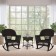 3pc Espresso Rocker Wicker Chair Set Without Cushion