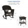 3pc Espresso Rocker Wicker Chair Set Without Cushion