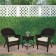 Espresso Wicker Chair And End Table Set With Ivory Chair Cushion