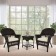 Espresso Wicker Chair And End Table Set With Ivory Chair Cushion