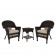 Espresso Wicker Chair And End Table Set With Chair Cushion