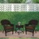 Espresso Wicker Chair And End Table Set With Brown Chair Cushion