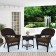 Espresso Wicker Chair And End Table Set With Brown Chair Cushion
