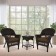 Espresso Wicker Chair And End Table Set With Brown Chair Cushion
