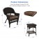 Espresso Wicker Chair And End Table Set With Brown Chair Cushion