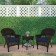 Espresso Wicker Chair And End Table Set With Chair Cushion