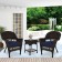 Espresso Wicker Chair And End Table Set With Chair Cushion