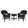 Espresso Wicker Chair And End Table Set With Chair Cushion