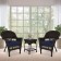 Espresso Wicker Chair And End Table Set With Chair Cushion