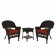 Espresso Wicker Chair And End Table Set With Chair Cushion