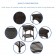 Espresso Wicker Chair And End Table Set With Brick Red Chair Cushion