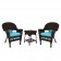 Espresso Wicker Chair And End Table Set With Chair Cushion